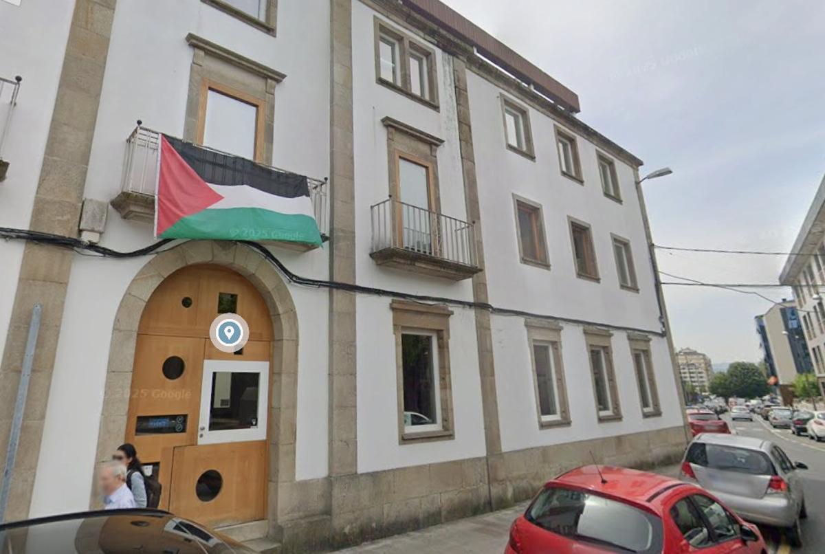 Lugar donde, hasta ayer, ondeaba una bandera de Palestina.