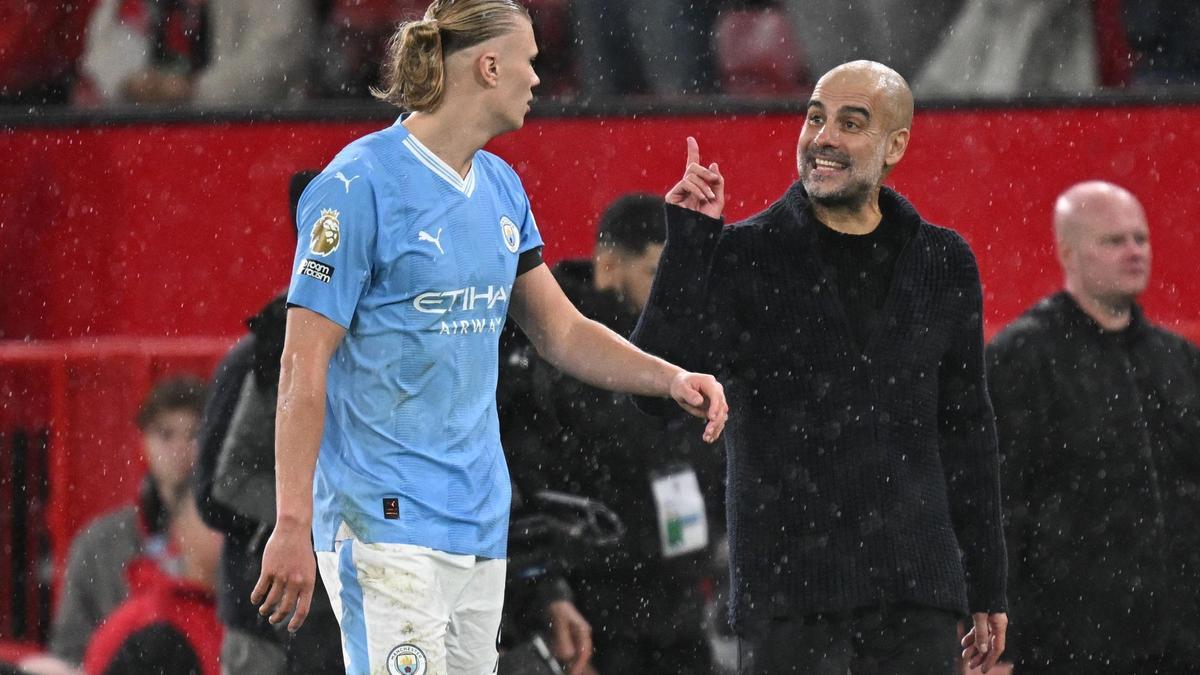 ¡Una dúpla letal! Así festejaron Haaland y Guardiola victoria en el Derbi de Manchester