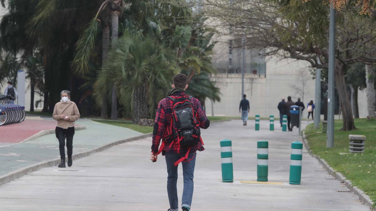 Estudiantes en el campus de Vera de la UPV.