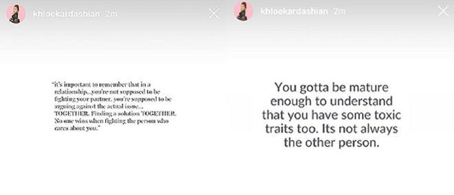 Los mensajes de Khloé Kardashian sobre las relaciones