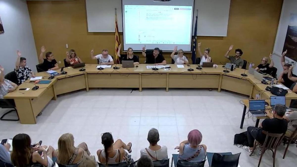 Moment de la votació al ple de Sant Vicenç