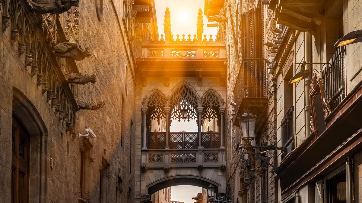 Barrio Gótico en Barcelona.