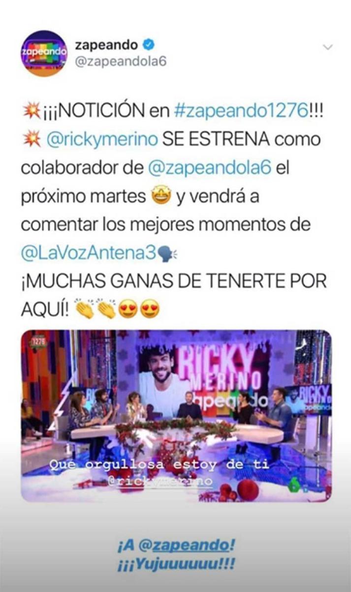 Ricky Merino, colaborador de Zapeando