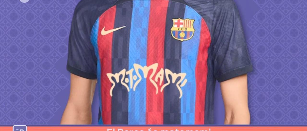 La camiseta que lucirá el Barça con el logo de &#039;Motomami&#039; de Rosalía.