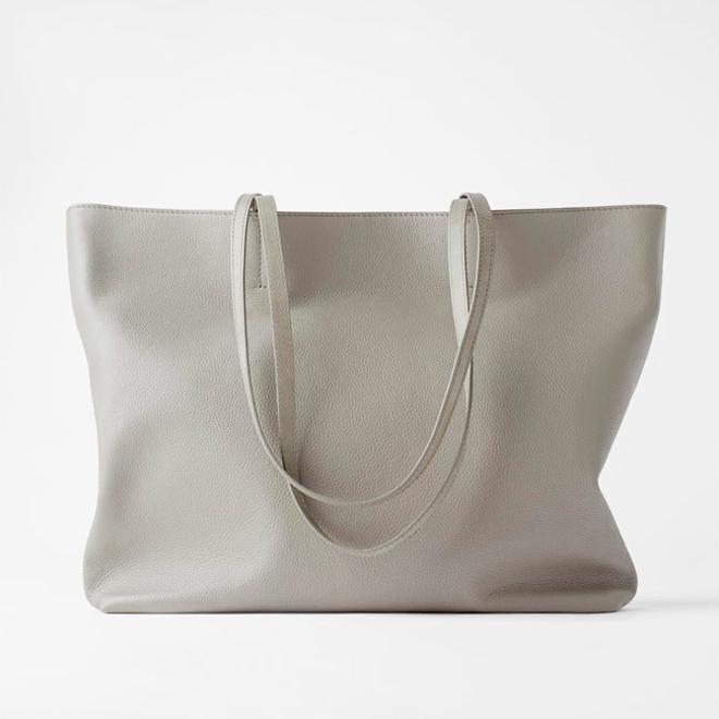 Bolso 'shopper' en piel personalizable, de Zara