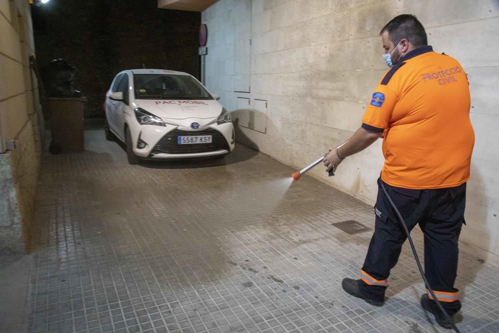 Desinfectan las calles de Santa Maria por el brote de coronavirus