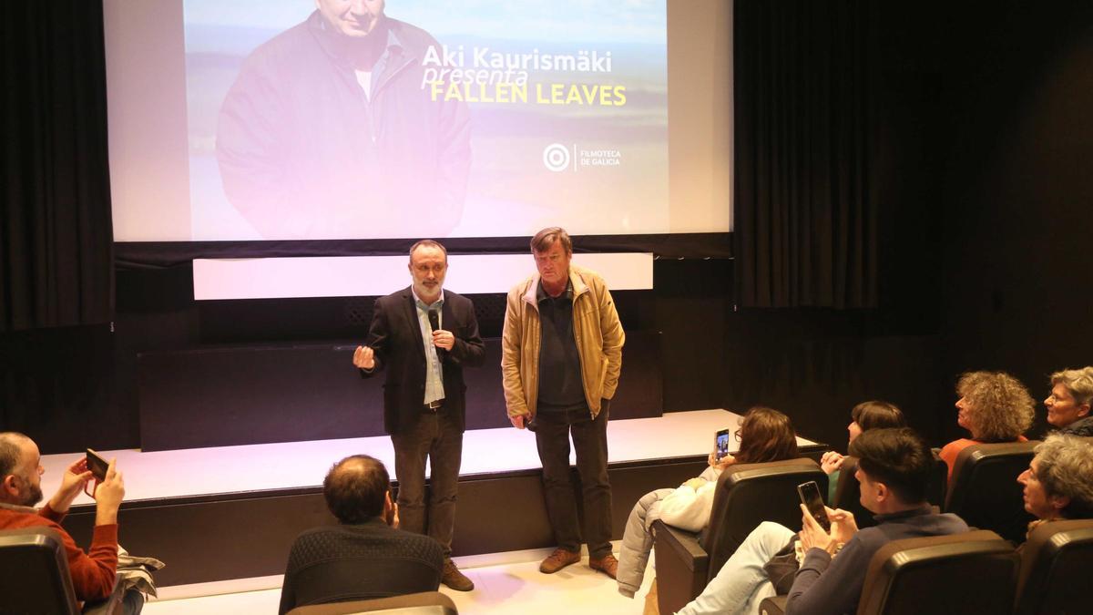 El cineasta Aki Kaurismäki, en la sede de la Filmoteca de Galicia, en A Coruña, a principios de este mes.