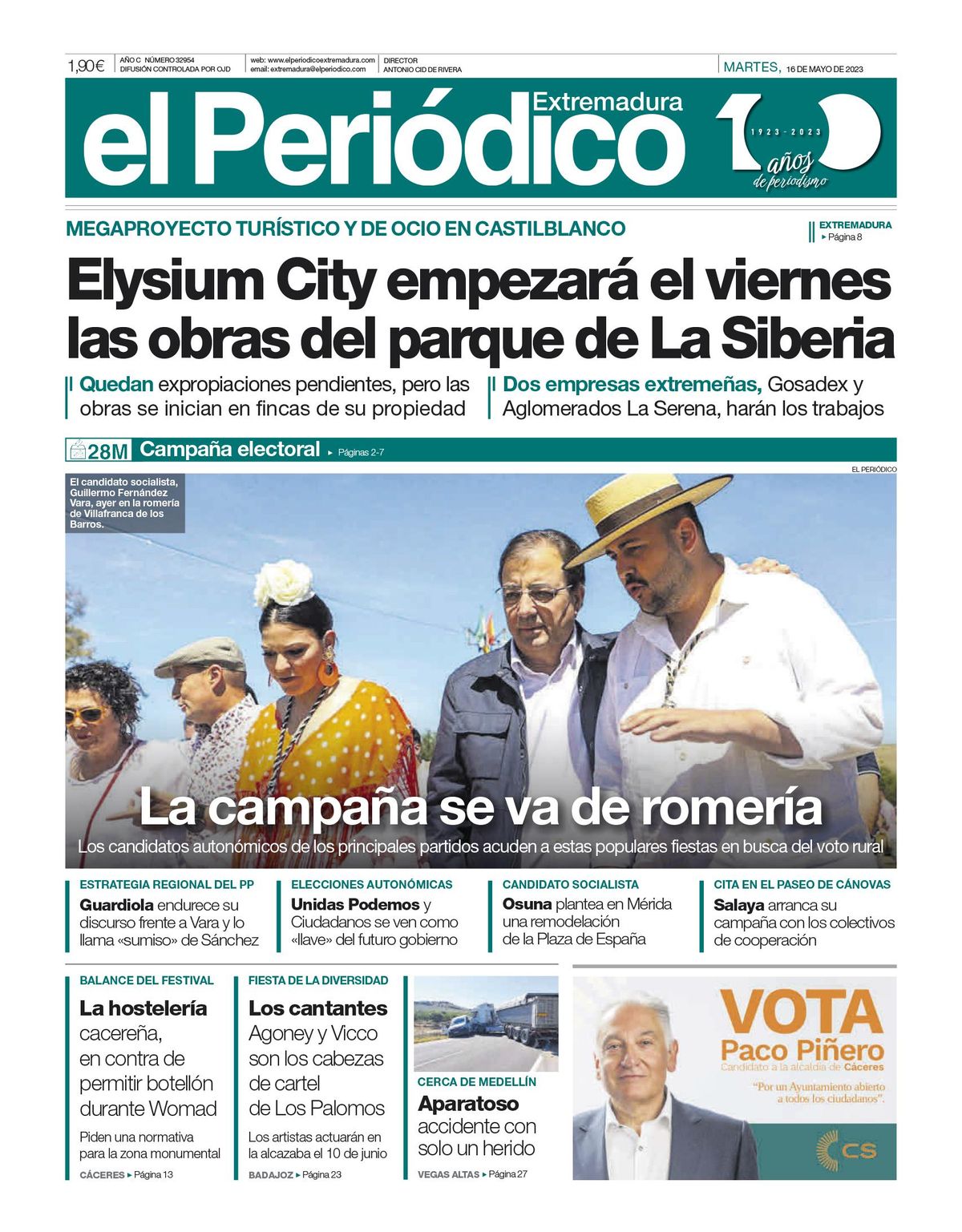 Consulta la portada correspondiente al día 16 de mayo de 2023