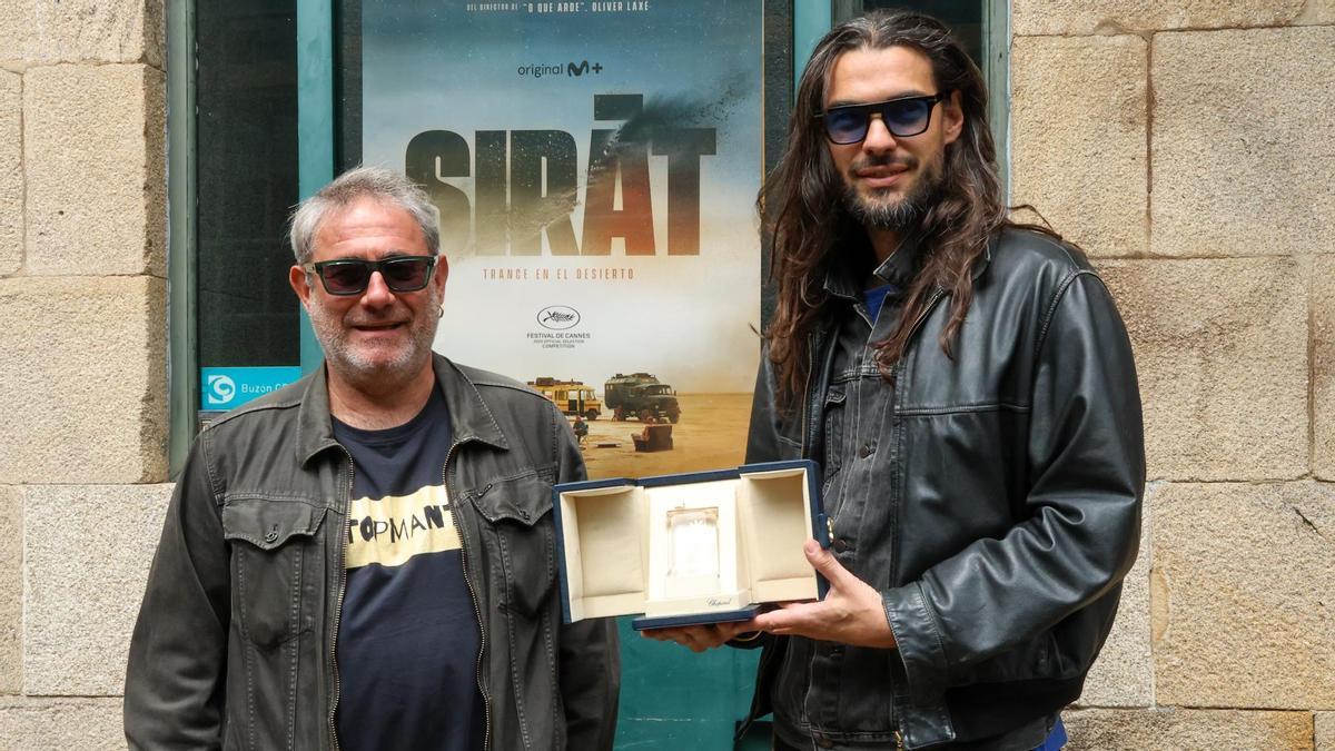 Sergi López e Oliver Laxe, en Santiago presentando Sirat.