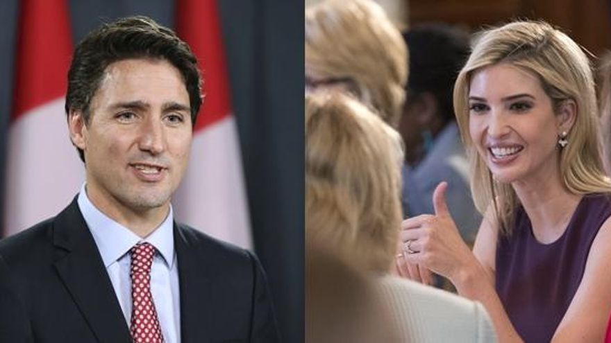 Justin Trudeau e Ivanka Trump.