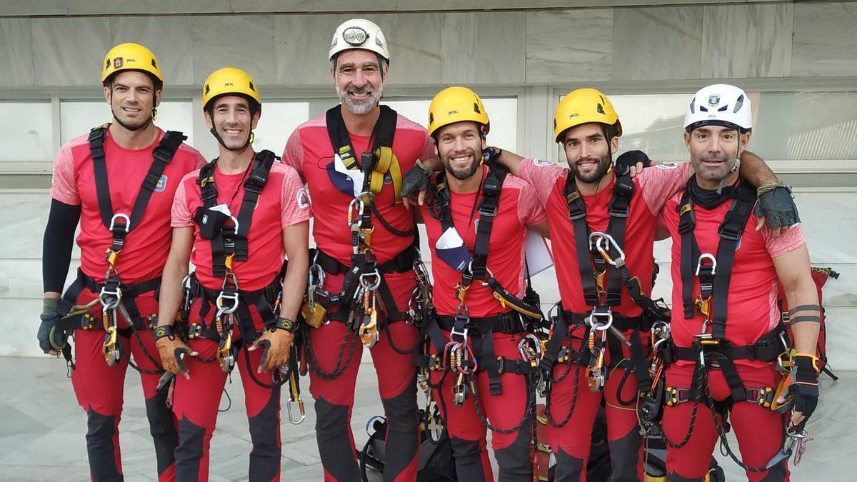 Bomberos de Málaga ganadores de la competición internacional celebrada en Sevilla.