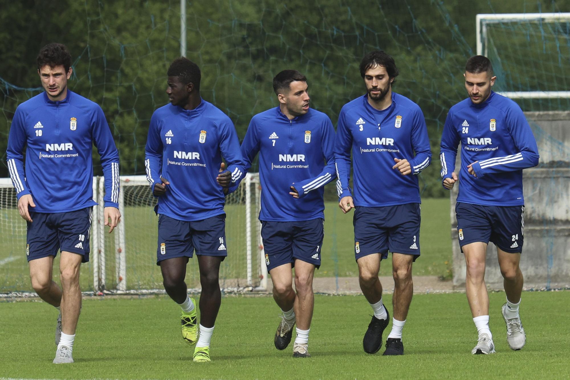 El entrenamiento del Oviedo tras perder en Girona