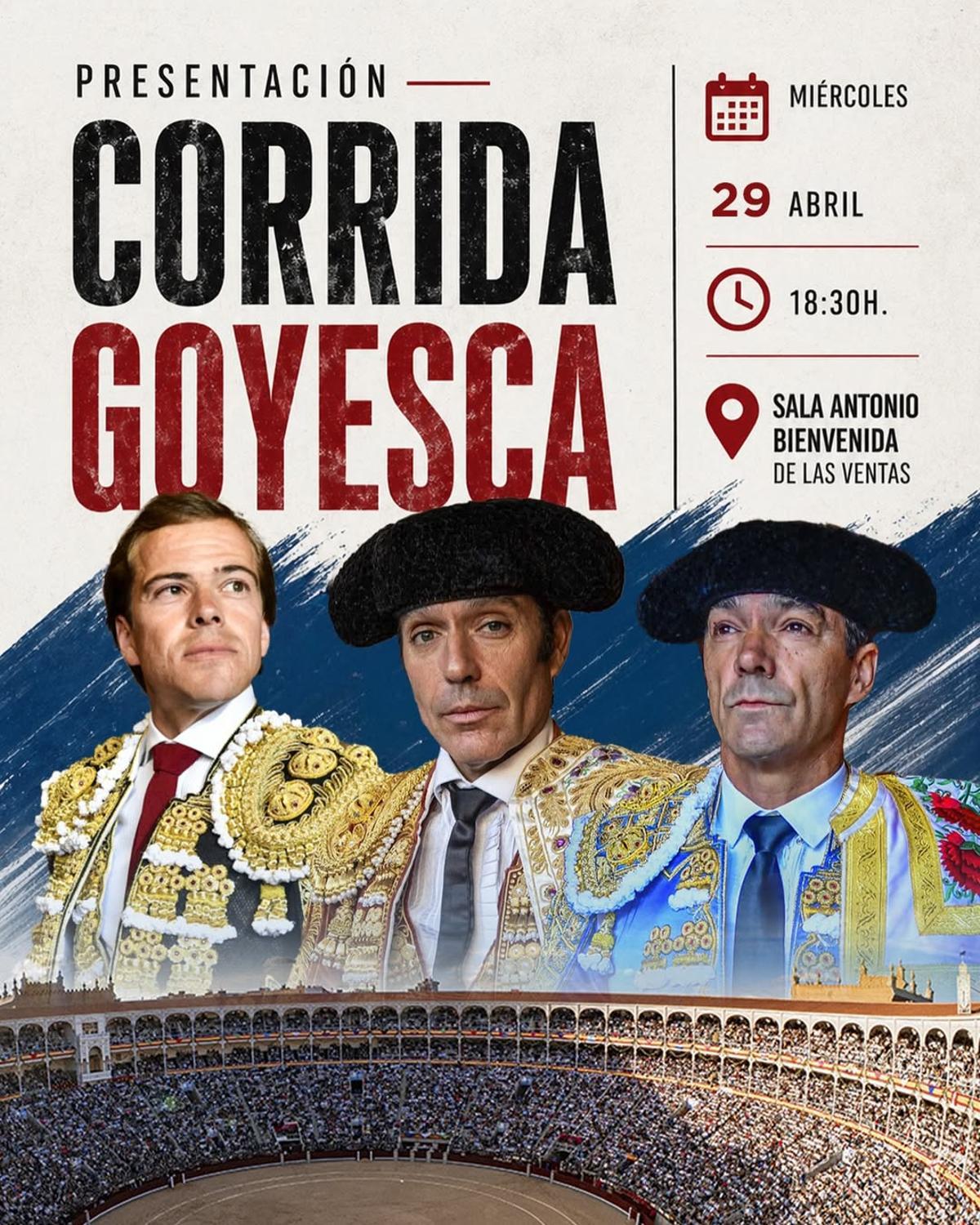 Los tres actuantes de la corrida goyesca del 2 de mayo se encontrarán con la afición este miércoles 29 de abril a las 18:30 en Las Ventas