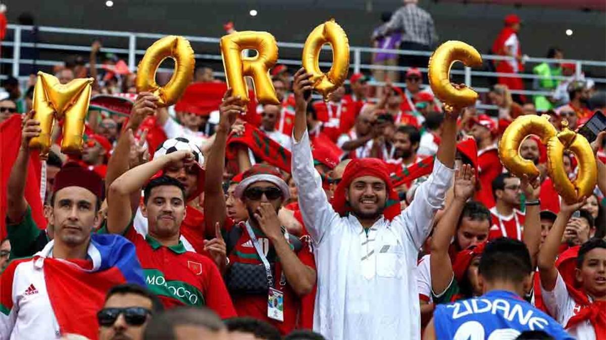 La afición de Marruecos coreó el nombre de Messi