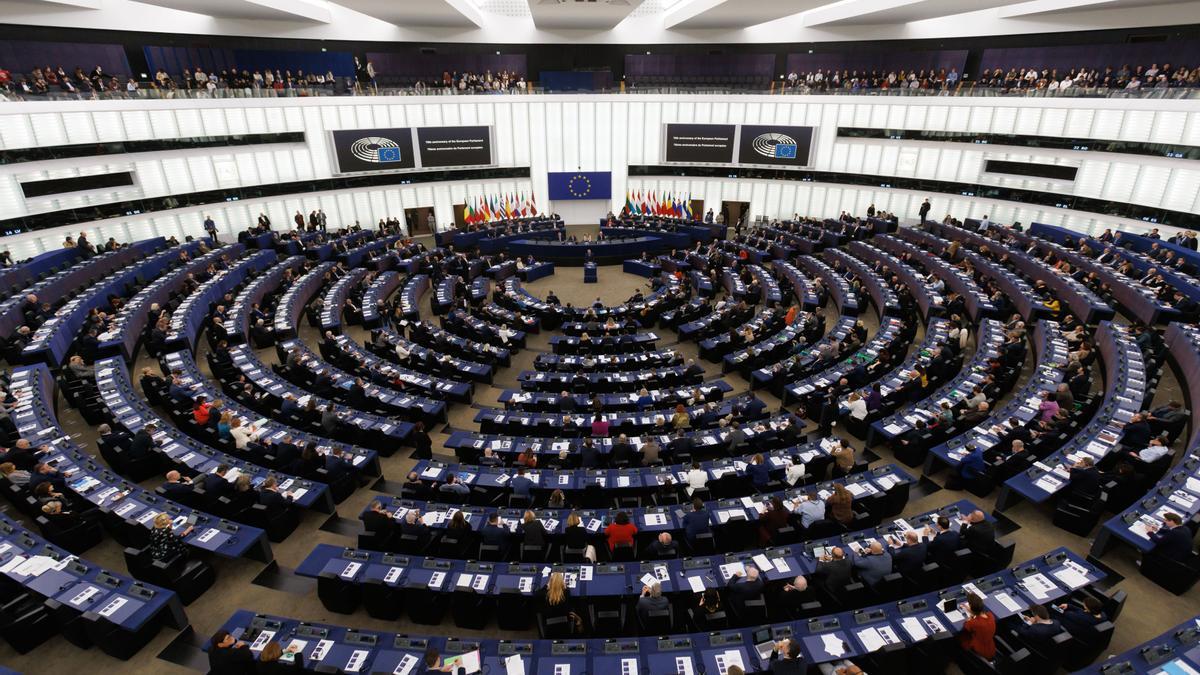 Una vista del hemiciclo del Parlamento Europeo en Estrasburgo.