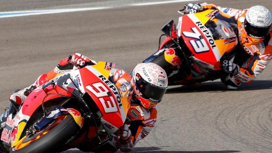 Marc Márquez y Álex Márquez en el GP de España.