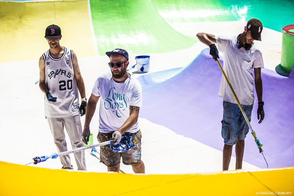 Intervención del alicantino Antonyo Marest en un parque de skate en Rabat