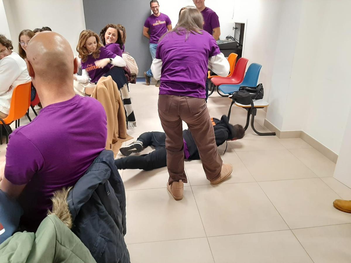 Una exhibición llevada a cabo en la presentación del plan de igualdad del Tai-Jitsu Llanera