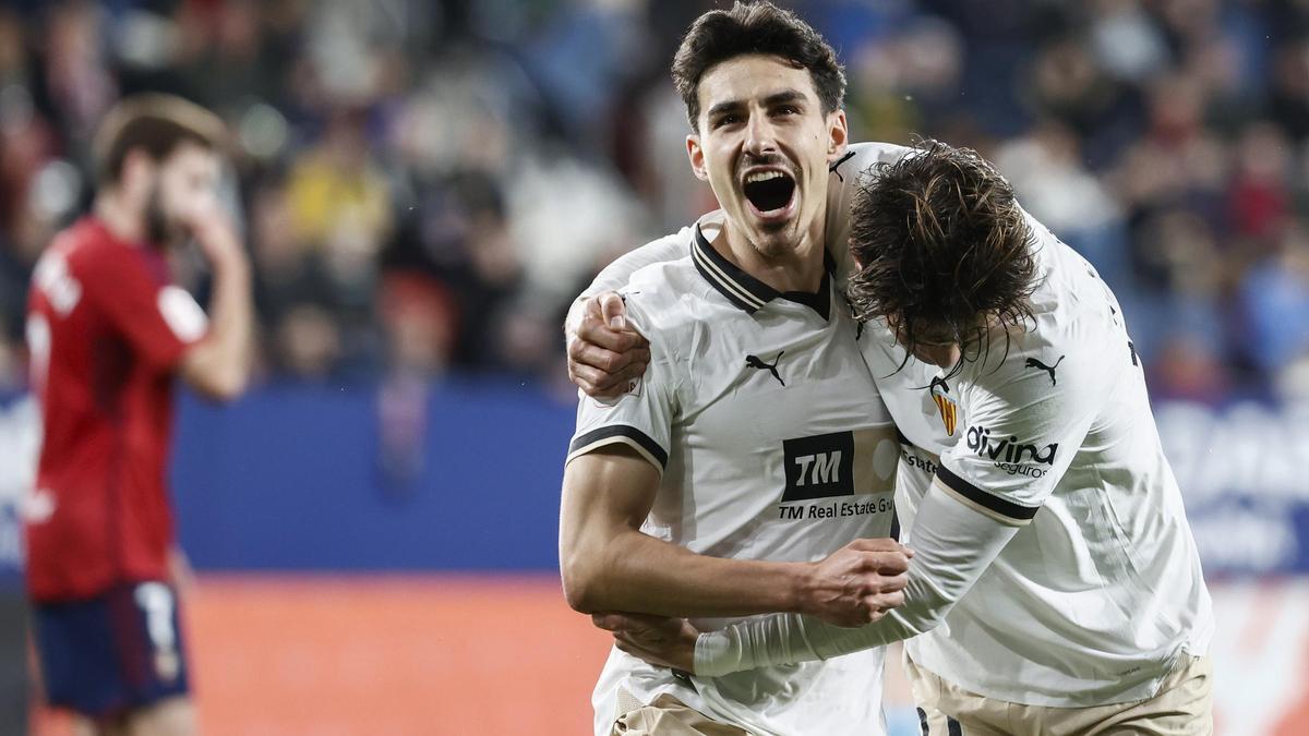 André Almeida va ser l’autor del gol del València en la seua última visita a El Sadar, la temporada passada
