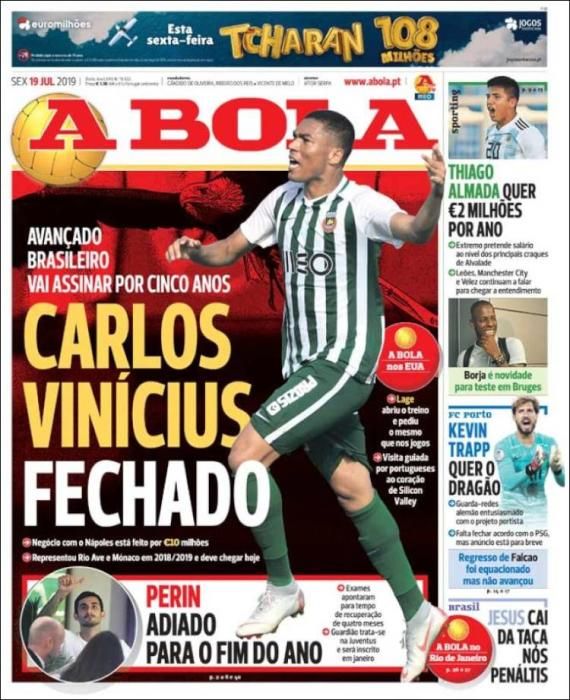 Portada A BOLA viernes 19 julio 2019