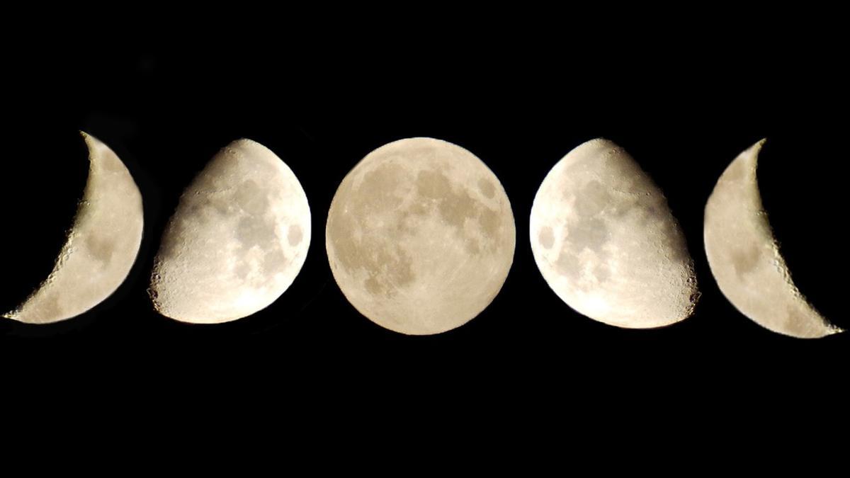 Montaje con las fases de la luna.