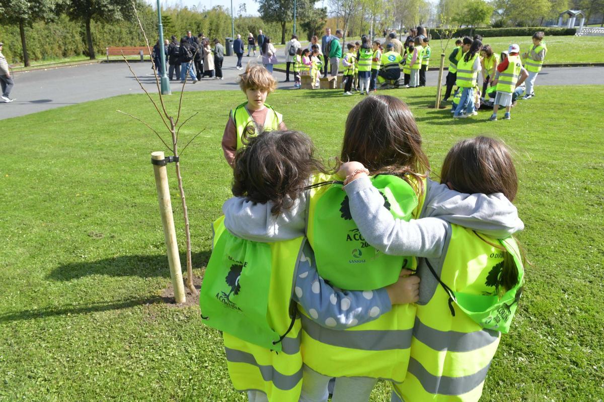 Alumnos del colegio Sal Lence plantaron 40 nuevos árboles en el parque de San Diego