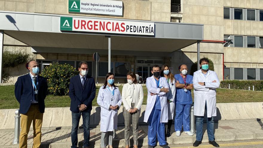 La delegada de la Junta de Andalucía en Málaga, Patricia Navarro, durante su visita al Materno