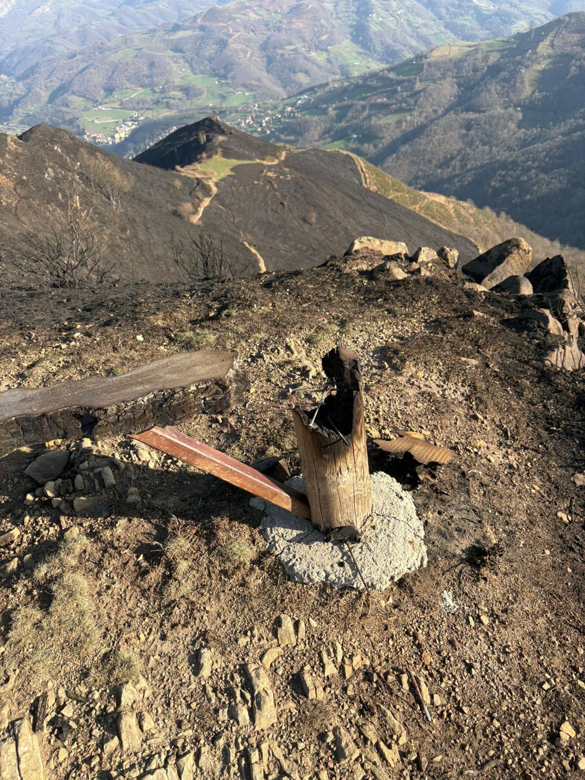 Una de las zonas afectadas por el fuego.