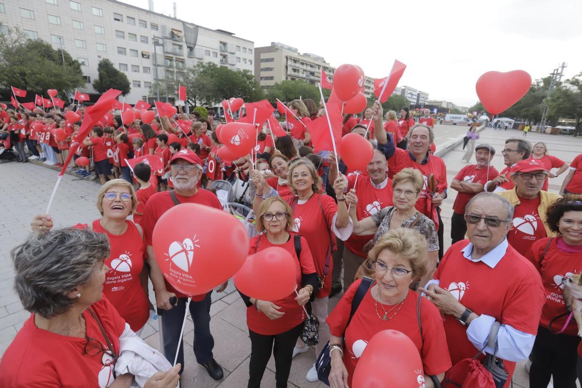 Algunos de los participantes en la Marcha por la Donación.