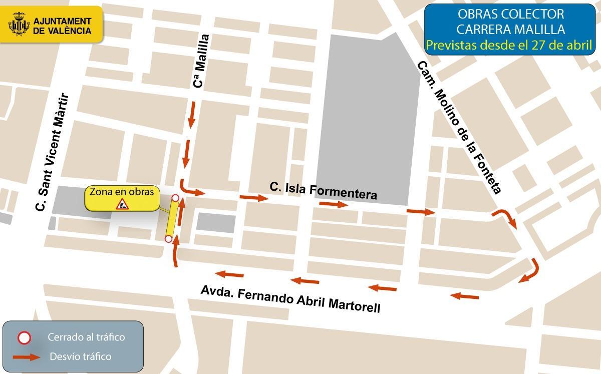 Nuevo desvío de salida en Malilla