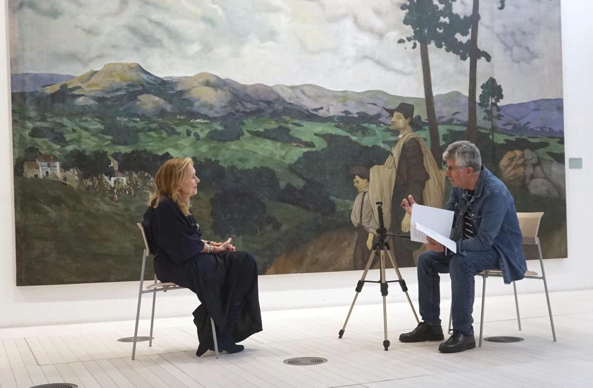 Ángeles Tilve y Xan Leira, en el Museo de Pontevedra.