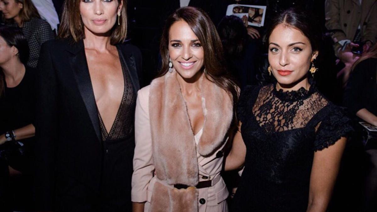 Nieves Álvarez, Paula Echevarría e Hiba Abouk en el desfile de Etam en París