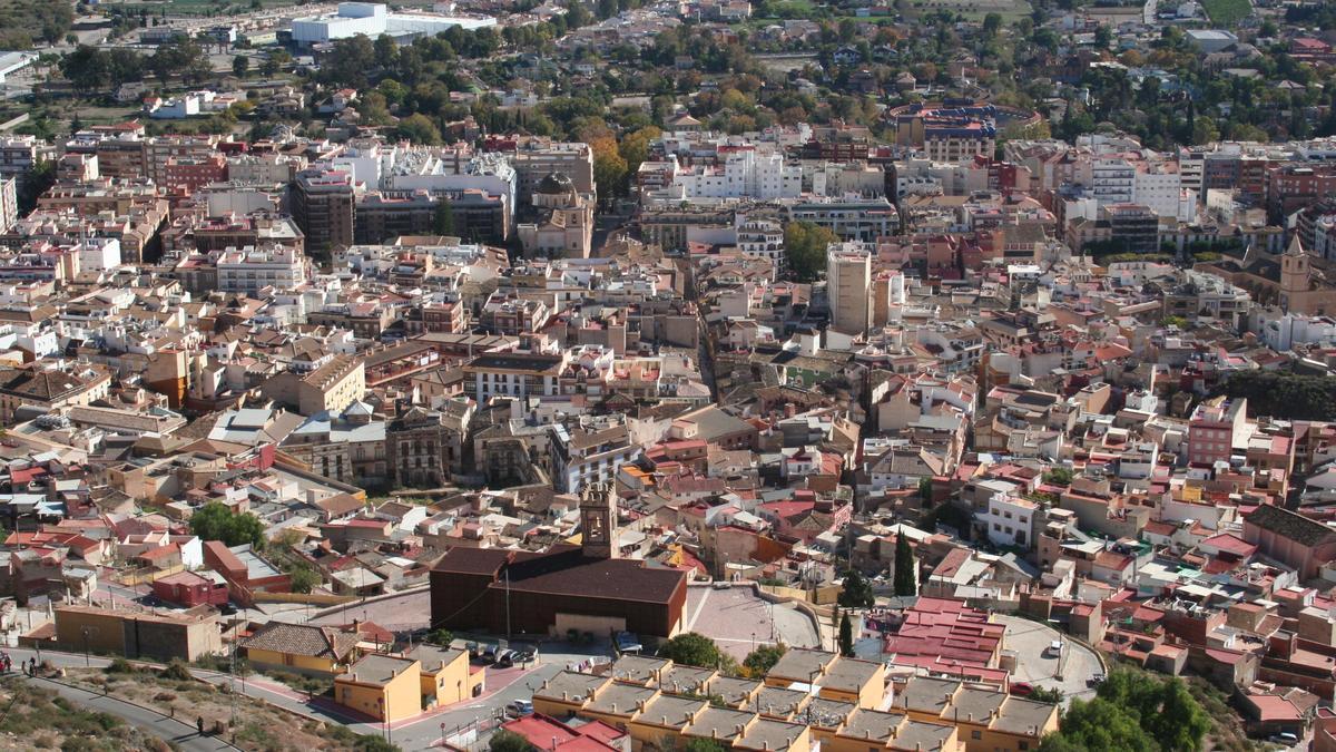 Vista panorámica del casco urbano de Lorca.
