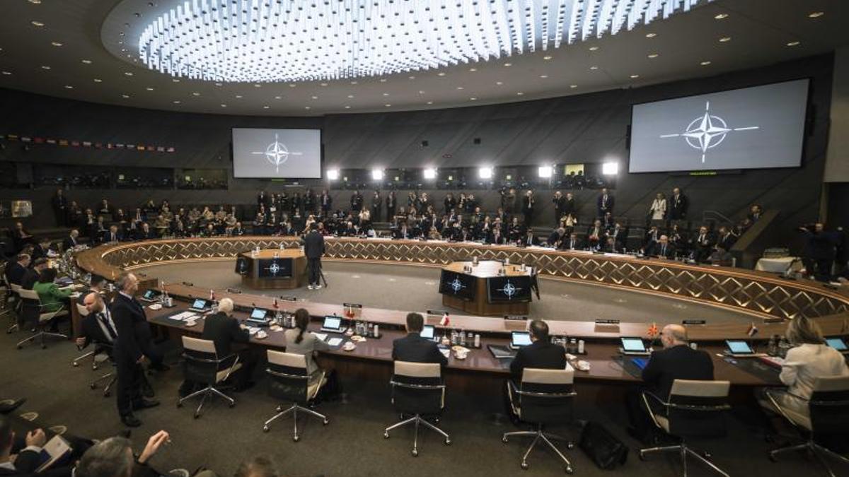 Una visión general de la reunión de Ministros de Defensa de la OTAN en la sede de la OTAN en Bruselas.