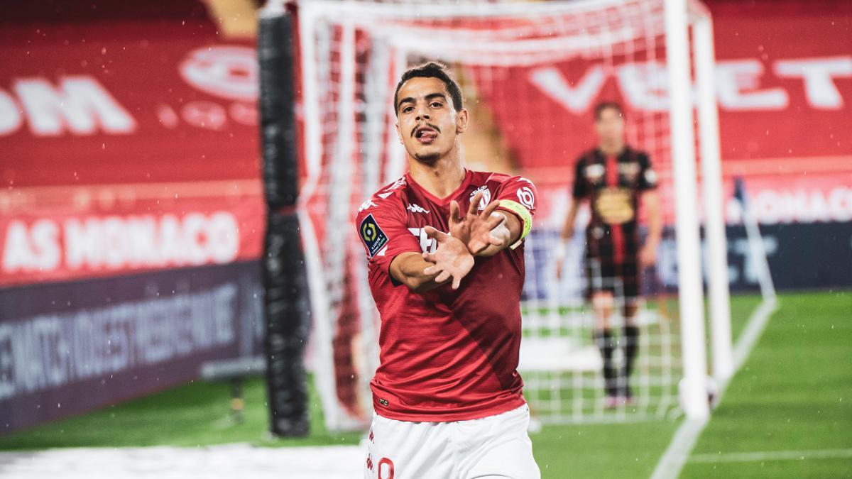 Ben Yedder celebra el primer tanto del Mónaco ante el Rennes