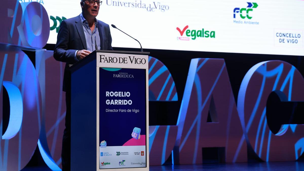 El director de Faro de Vigo, Rogelio Garrido, en su discurso inaugural del Foro
