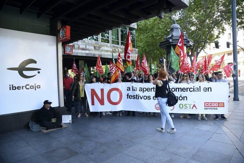 Manifestación contra la apertura de comercios en festivos