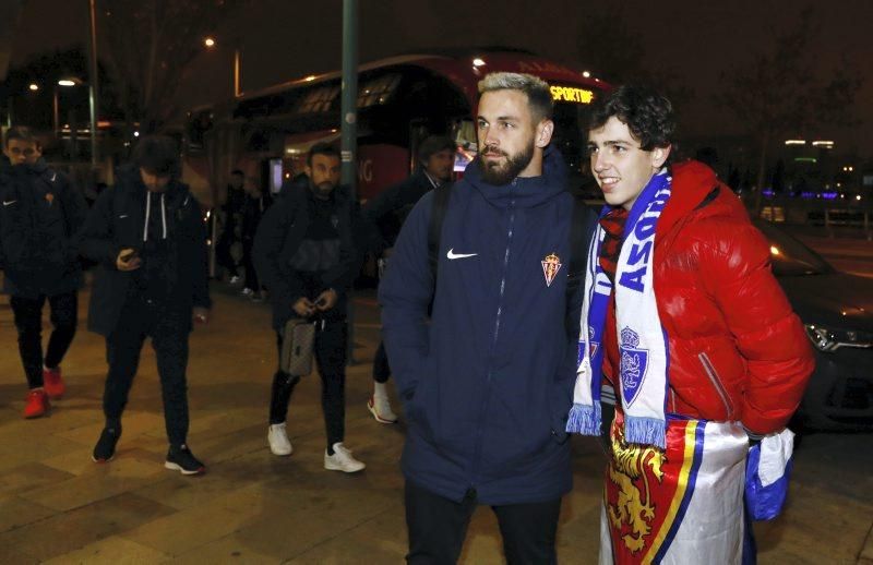 Llegada del Sporting a Zaragoza