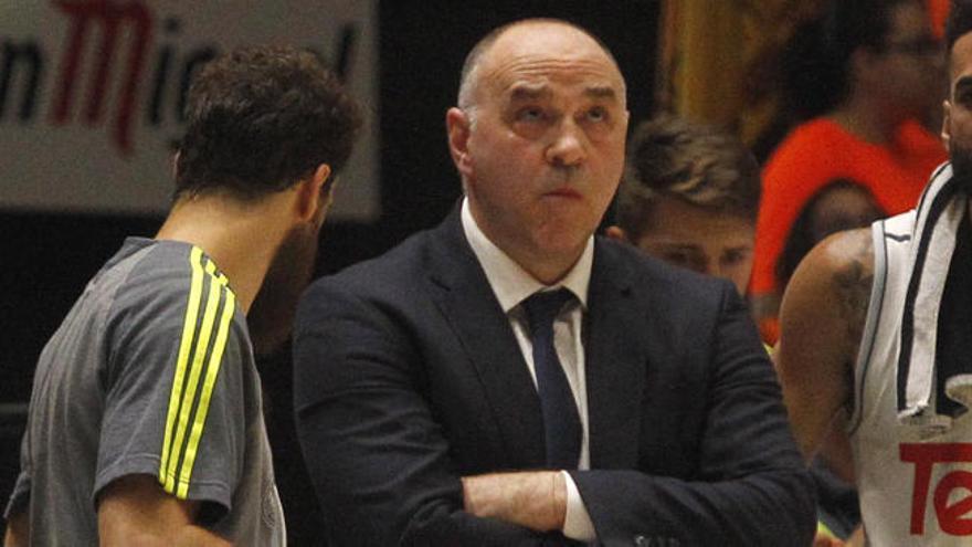 Pablo Laso llora por la falta sobre Felipe Reyes