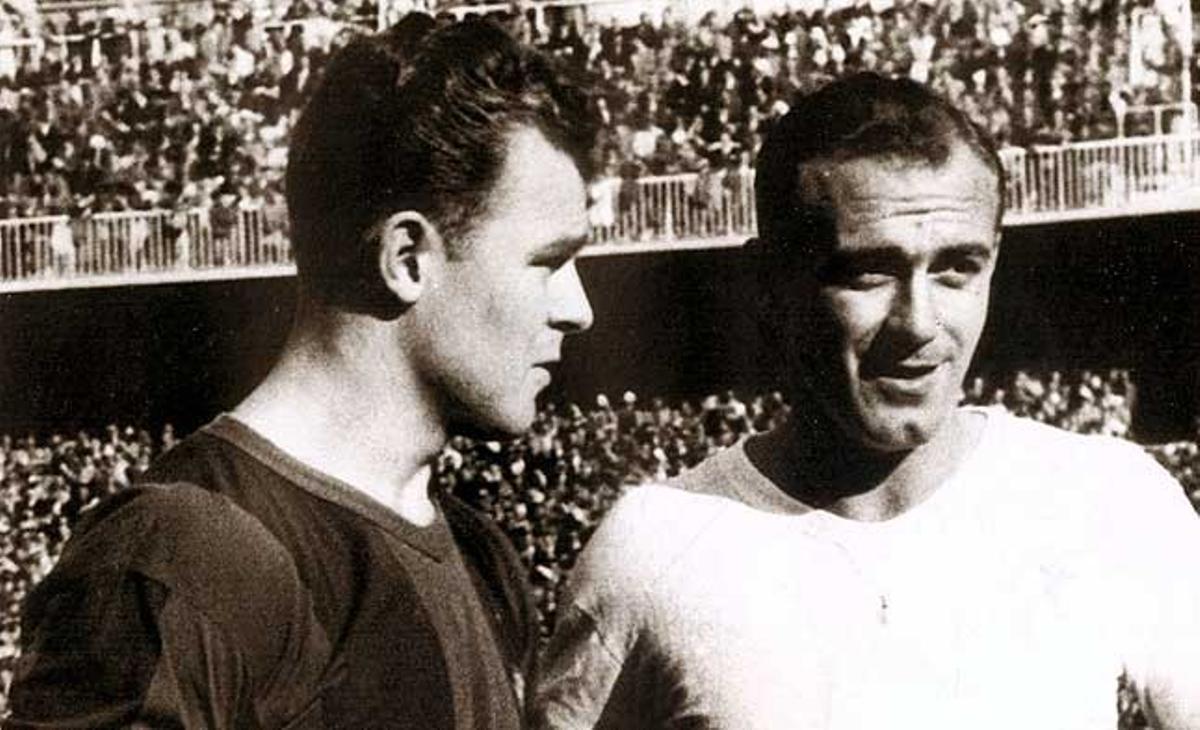 Mitos.Kubala y Di Stefano coincidieron en un partido amistoso que el argentino disputó con el Barça. 3 de marzo de 1957. Mitos.Kubala y Di Stefano coincidieron en un partido amistoso que el argentino disputó con el Barça. 3 de marzo de 1957.