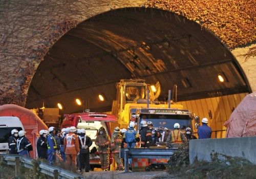 Derrumbe en un túnel en Japón