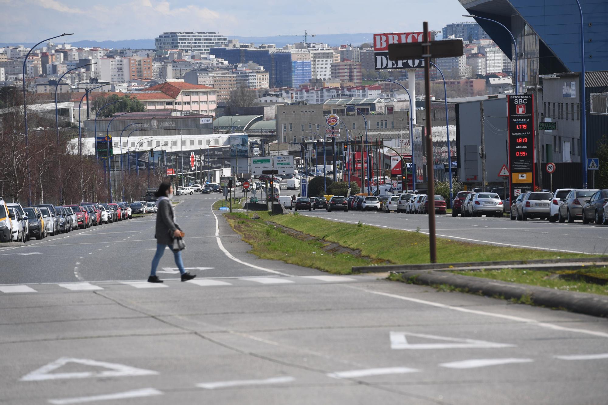 Polígono de A Grela en el décimo día de paro de transportes