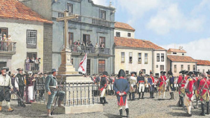 Honores a los vencidos en la Plaza de la Pila.