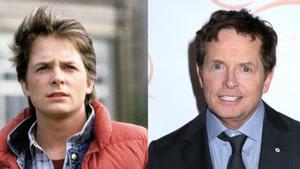 Michael J. Fox en ’Regreso al futuro’ y en la actualidad.
