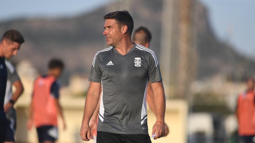 Luis Carrión, en el entrenamiento de esta mañana