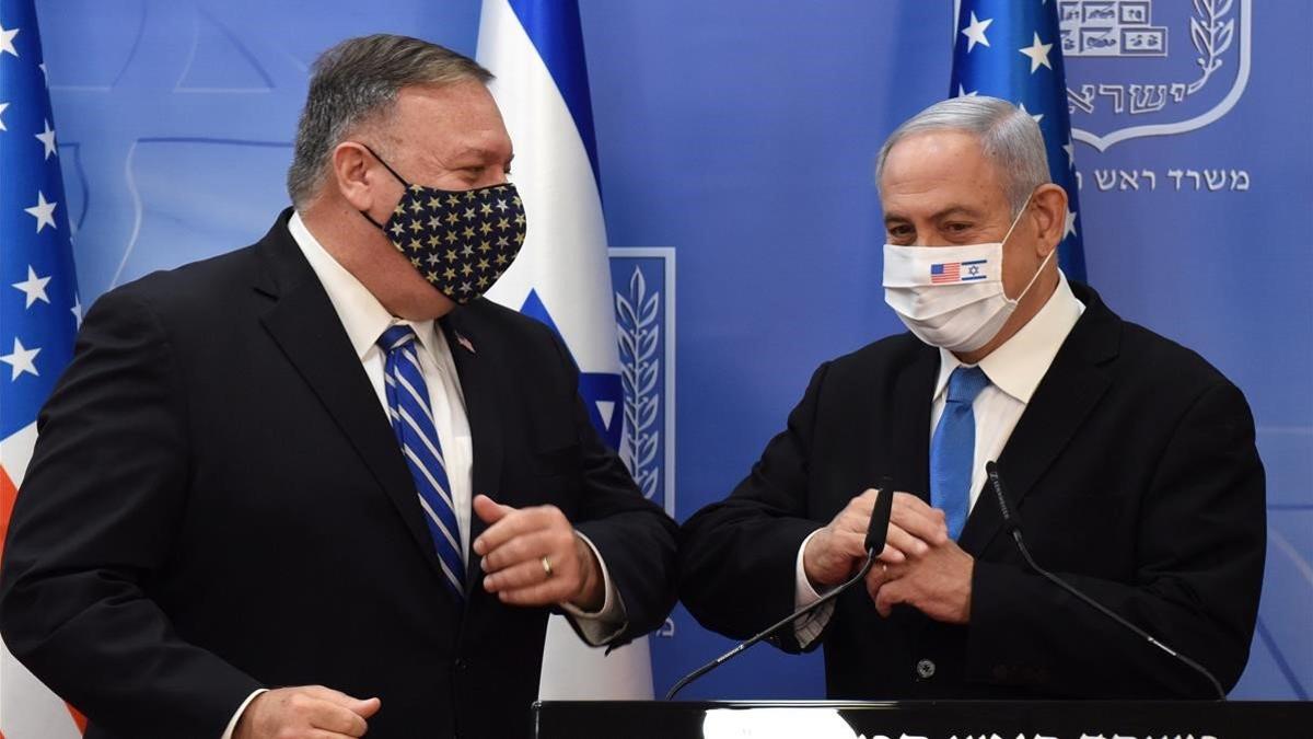 Pompeo y Netanyahu, este lunes en Jerusalén.