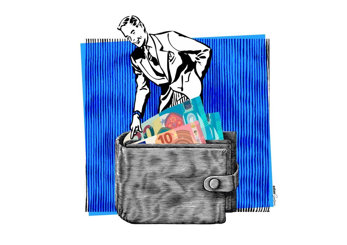 Ilustración de un carterista.