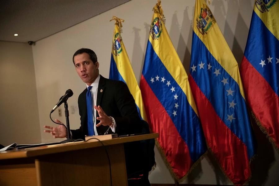 Juan Guaidó, durante una rueda de prensa el pasado sábado.