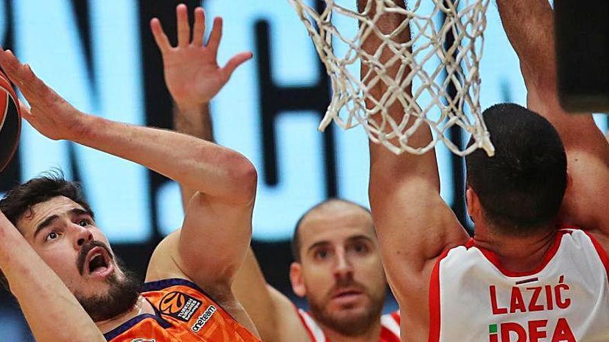 Nikola Kalinic, en el partido entre el Valencia Basket y el Estrella Roja