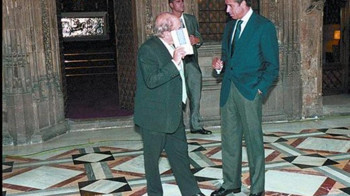 De tú a tú 8 Jordi Pujol y Eduardo Zaplana, durante una reunión en Barcelona, el 12 de septiembre del 2000.